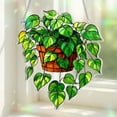 thumbnail image 1 of Book Ornament Stained Glass Window Hanging, Acrylic Bookish Gifts For Teacher, Librarian, Book Lovers, Reader, Shelf Decor Accessories For Women, Suncatcher Effect For Christmas Gift (Pothos), 1 of 17