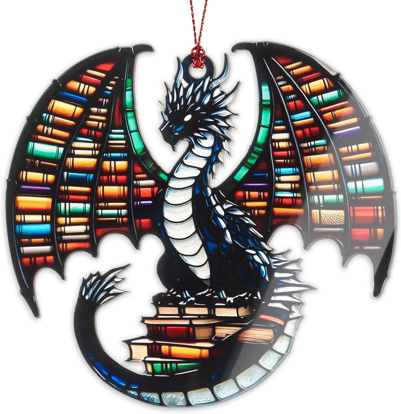 Book Ornament, Tea Books Floral Acrylic Suncatcher, Book Lover Gifts