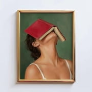 Book Over Face Quiet Feminine Poster, Poster Home Decor, Poster Only