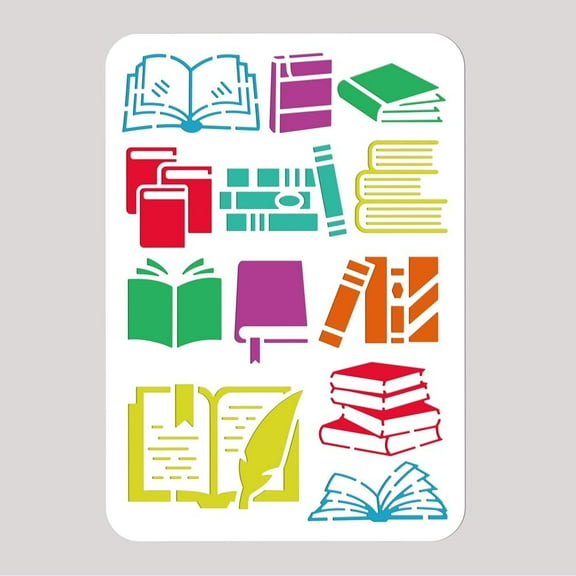 Book Painting Stencil 11.69x8.27 Inch Reusable Craft Stencils Hollow Out Drawing Painting Template for Painting on Wood Fabric Paper Walls Canvas Furniture