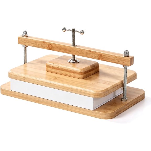 Book Press, 11 * 7.9 in Wooden Book Binding, Portable Bookbinding Machine for DIY Bookbinding, Book Repair, Handmade Crafts(Wooden)