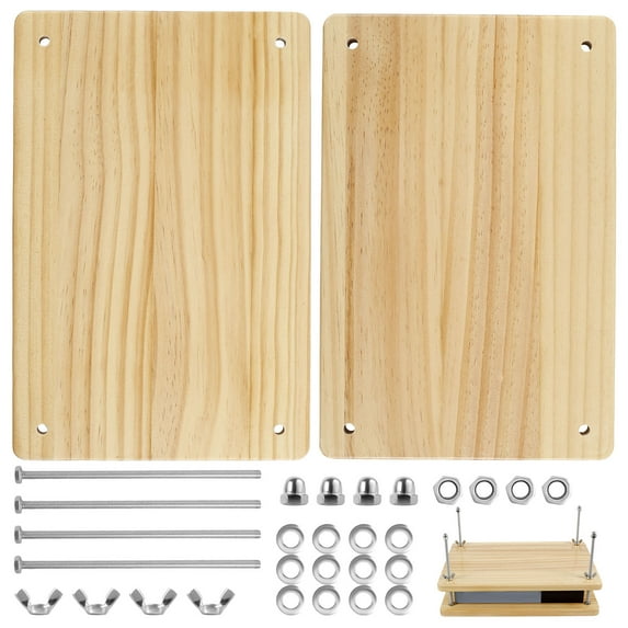 Book Press Bamboo Wood Book Binding Press Portable Flower Press Reusable Book Press Machine Multifunctional Bookbinding Press for Bookbinding and Flower Pressing 11.6x7.7inch