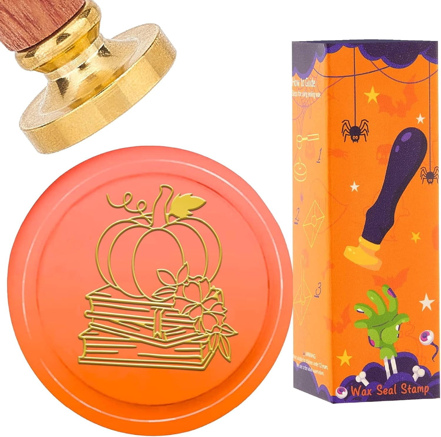 Book Pumpkin Wax Seal Stamp Halloween Vintage Sealing Stamps Fall ...