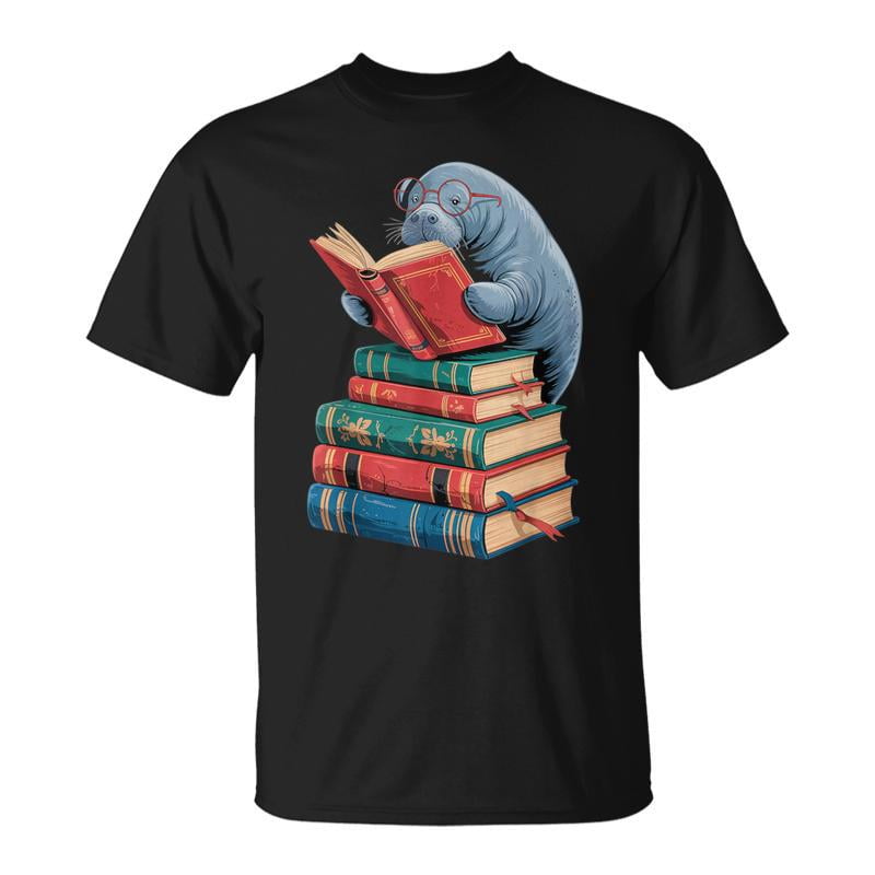 Book Reading Book Reader Mana Sea Animal Sea Cow Mana TShirt - Walmart.com