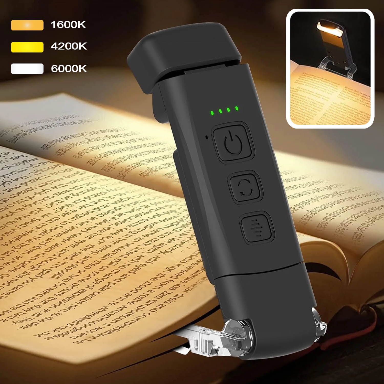Book Reading Light,Eye Caring Book Light Clip On Book Reading Light for
