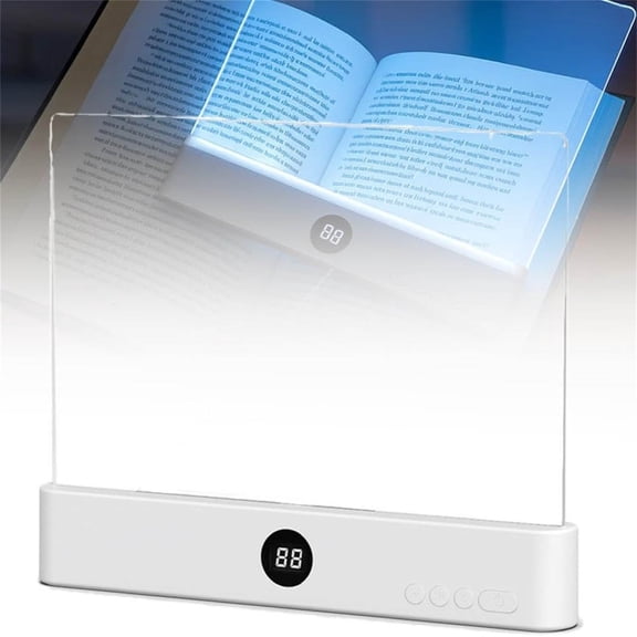 Book Reading Light, Rechargeable Clear LED Flat Reading Light with 3 Colors & Timer, Full Page Light for Reading in Bed at Night, Funny Gifts for Readers Kids Women Men - White