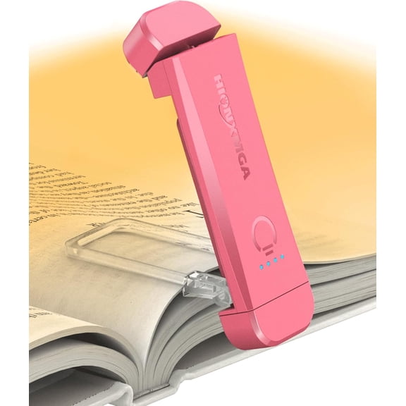 Book Reading Light,Silent Touch Lamp for in Bed,Rechargeable Clip on Booklight with 3 Amber Colors & Precise Dimming Night Reading,Best Gift Lovers,Kids,Pink,(SD-10)