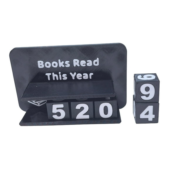 Book Reading Tracker Decorative Figurine Progress Counter Reading Challenge Motivator Bookworm Gift Library Decor(A)