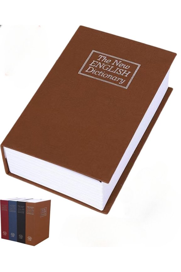 Book Safe with Key, Dictionary-Shaped Money Box Hidden Secret Security Lock-Up Piggy Bank with Keys For Coins Cash Money Jewellery 18 * 12 * 5.8CM
