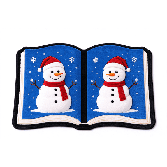 Book Shape Doormat,Snowman Style Rug,Non-slip Doormat,15.7"x27.6"