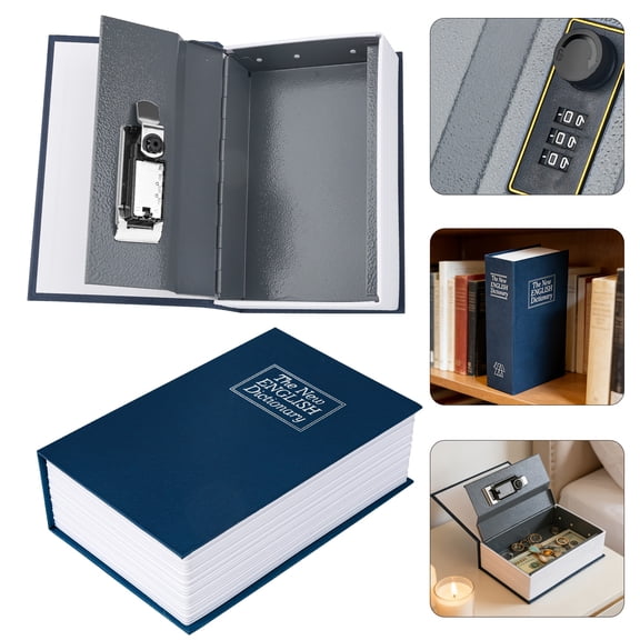 Book Shape Password Safe Box, Hidden Diversion Safe with Lock, Portable Cash & Jewelry Storage for Home, Office & Travel