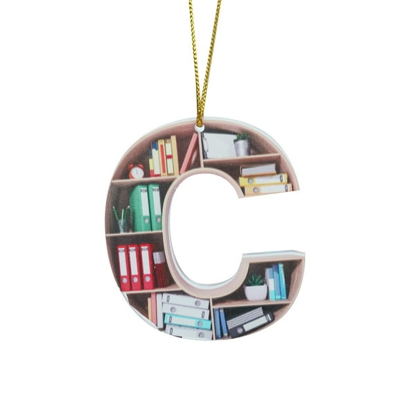 Book Shaped Acrylic Christmas Ornament with Monogram Letter "C ...
