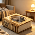 thumbnail image 1 of Book Shaped Cat Bed – Cozy Indoor Cave for Cats & Small Dogs, 1 of 5