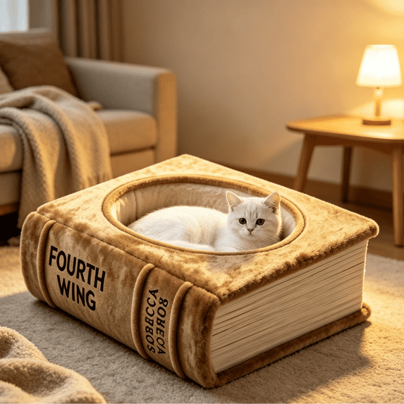 Book Shaped Cat Bed – Unique Gift for Cat Parents & Book Lovers