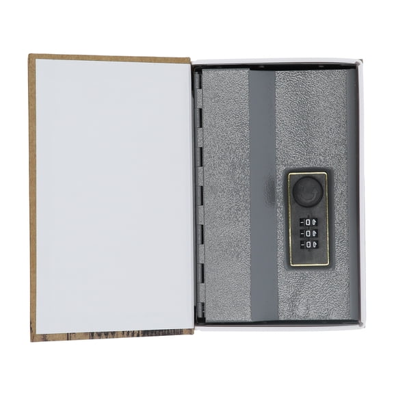 Book-Shaped Combination Safe Box with Stainless Steel Liner, 7.1x4.6x2.2 Inch Concealment Storage for Cash, Cards, Jewelry, and Documents Important Thing