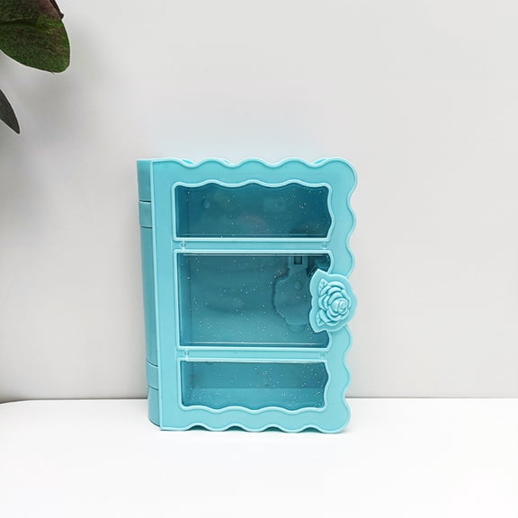 Book-Shaped Lockable Desktop Storage Box with Tiered Compartments for , Stationery & Accessories Organizer