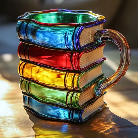 Book Shaped Mug, Hand Painted Literary Coffee Cup, Retro Novelty Drinking Cup, Reading Lover Gift, 160ml