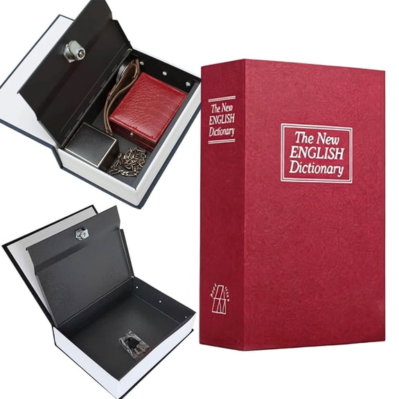 Book Shaped Security Lock Box, Book Safe with Combination Lock, Hidden Security Storage Box for Documents, Jewelry, Home & Office