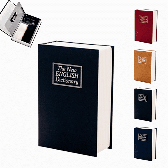 Book Shaped Security Lock Box,Combination Lock Boxes for Personal Items, Decorative Hidden Book Storage, For Documents Jewelry Home and Office