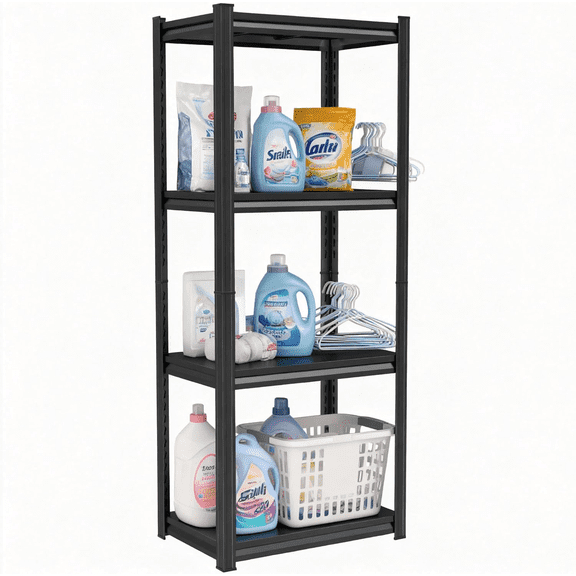 Book Shelf, 4 Tier Metal Bookshelf, Bedroom Organization and Storage Rack Display Shelves, Adjustable Storage Shelves Industrial Bookcase for Living Room Home Office, 16"W*10"D*54"H