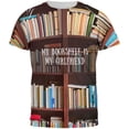 thumbnail image 1 of Book Shelf Girlfriend All Over Adult T-Shirt - Medium, 1 of 2