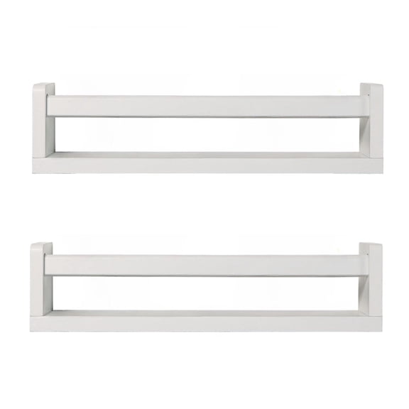 Book Shelves, Set of 2 Wood Floating Book Shelves for Room, Kitchen Spice Rack, or Rustic Wall Mounted Shelves for Farmhouse Bathroom Décor (Carbon Brown)