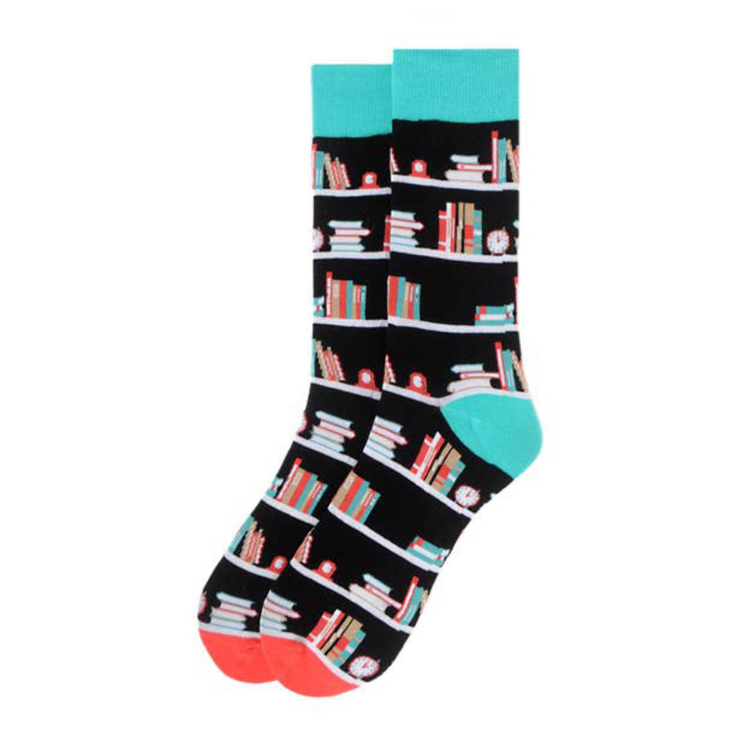 Book Shelves Stack of Books Novelty Socks