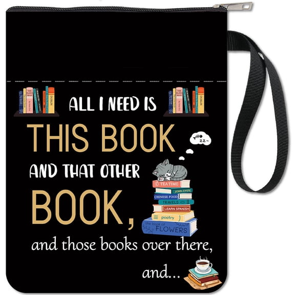 Book Sleeve Cat Book Protector Words Black Book Covers