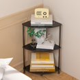 thumbnail image 1 of Book Small Corner Shelf, 3 Tier Corner Bookshelf Display for Living Room Decor, 23.2" Standing Shelf Bookcase Organizer, Black Storage Shelves for Bedroom, Bathroom, Small Space, 1 of 15