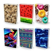 Book Sox Stretchable Jumbo Book Covers, Ultra Prints 6 Piece Bundle