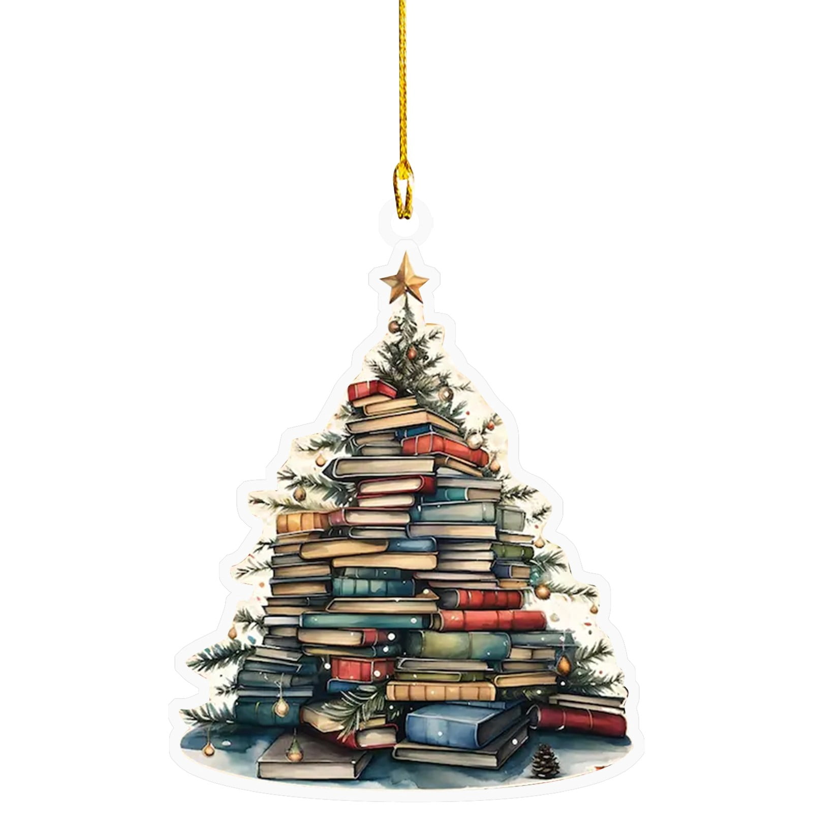 Bauble Stack Book - Stack Christmas Tree Ornament with Lights and Baubles, Literary ...