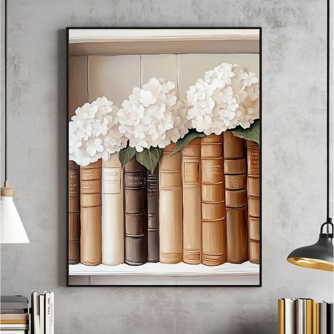 Spring Stacker Toy Book Stack Hydrangea Spring Floral Wall Art Poster - Walmart.com