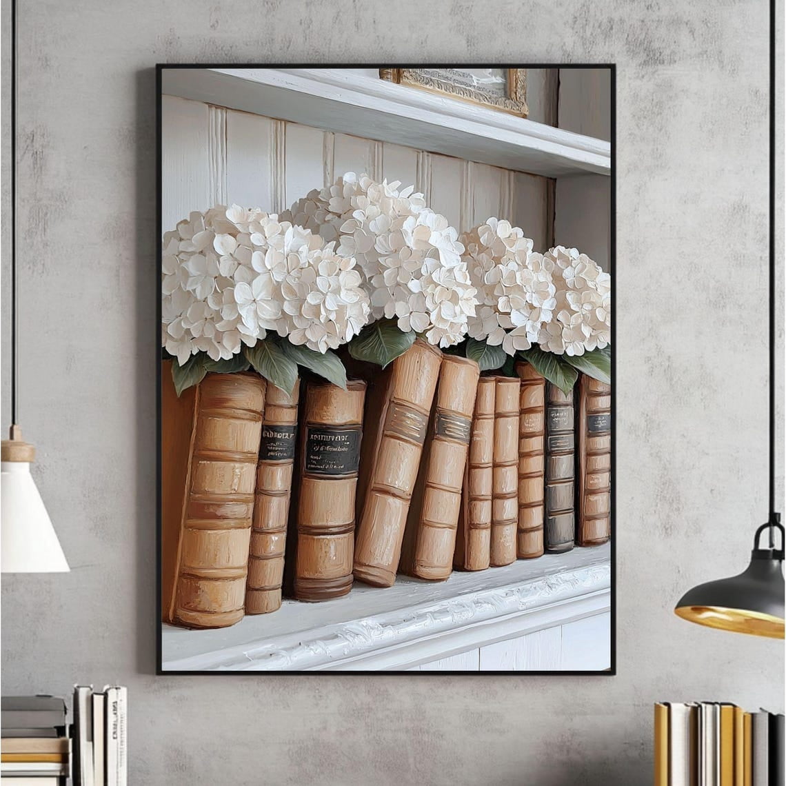 Spring Stacker Toy Book Stack Hydrangea Spring Floral Wall Art Poster - Walmart.com