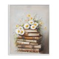 thumbnail image 1 of Stupell Industries Book Stack with Daisies White Framed Giclee Art, design by Arlington Prints, 20 x 16, 1 of 8