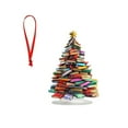 thumbnail image 1 of Book-Stacked Christmas Tree Sign - 2-Size Acrylic Inspirational Desktop Decor for Book Lovers, 1 of 5