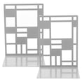 thumbnail image 1 of CIMAXIC 1Pair Metal Bookends White Decorative Book Organizer for Practical Desktop and Bookshelf Storage, 1 of 6