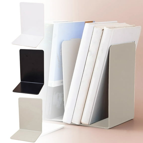 Book Stand Organizer Large Plastic Book Holder | Desktop Storage Baffle Bookshelf | Stable Non-Slip Portable Support Rack | White or Gray | 17x12x11.8cm