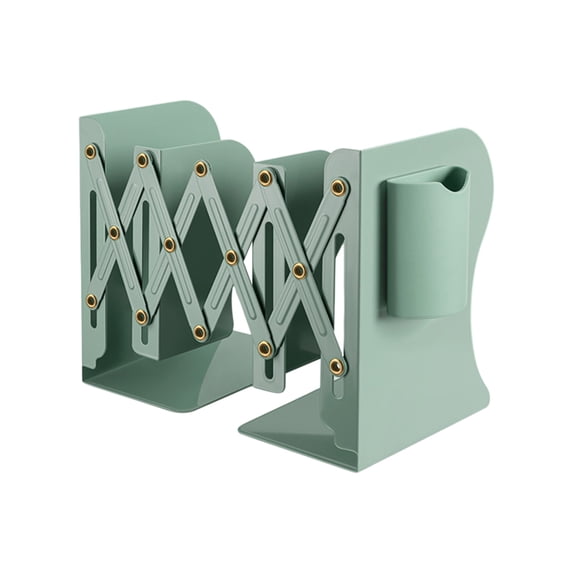 Book Stand for Desk With Integrated Brush Container and Bookshelf Metal Desktop Storage Rack 18 x 14.5 x 10 cm