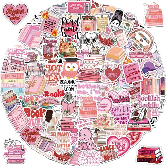 Book Stickers For Kindle, Romance Book Stickers, Aesthetic Bookish Stickers For Adults, Vinyl Decals For Laptops, Water Bottles, Booktok Book Lovers Gifts Scrapbooking Stickers,Amazon Is Banned