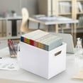 thumbnail image 1 of Book Storage Box Organizer | Under Desk Table Storage Bin | Plastic Large Capacity Organizer for Books & Supplies | Minimalist Durable Portable Design | 25x29x19.8cm | 1 Pack, 1 of 3