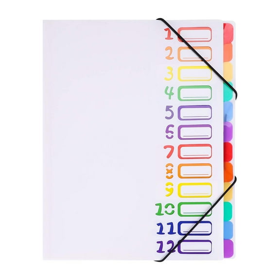 Book-Style Accordion File Organizer For Home Office, Expanding File Folder Organizer With Heavy Duty Monthly Plastic Expandable Folder, Perfect For Receipts Checks Cash Business