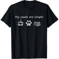 thumbnail image 1 of Book T Shirt Funny Coffee Dog Book Gift T-Shirt T-Shirt100% cotton short-sleeved shirt for both men and women, 1 of 6