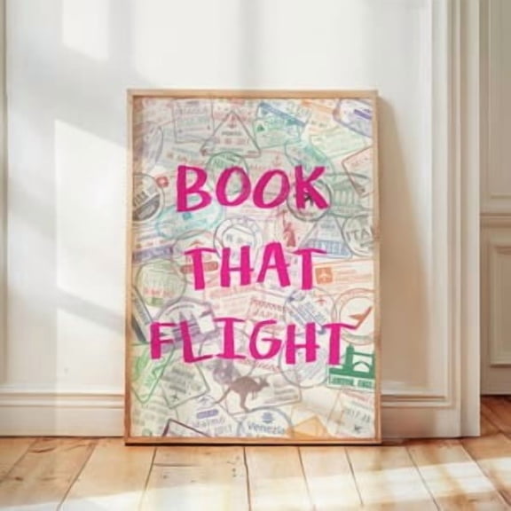Book That Flight Poster, Poster Home Decor, Poster Only