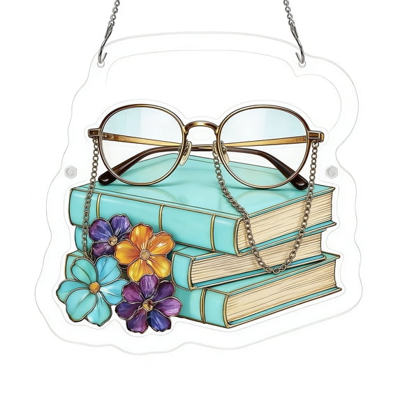 Book-Themed Acrylic Puzzle Suncatcher, Stained-Glass Style Window ...