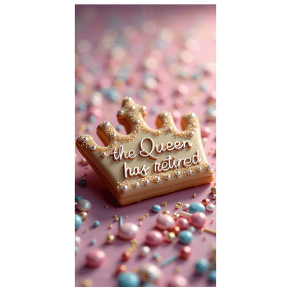 Book Themed Glittery Banner with Bird Element, the Queen has retired Message, Backdrop Decorations for Retirement Parties Book Lovers Events Literary Gatherings and Photo Props