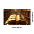 thumbnail image 1 of Book Themed Glittery Banner with Bird Element, the Queen has retired Message, Backdrop Decorations for Retirement Parties Book Lovers Events Literary Gatherings and Photo Props, 1 of 8