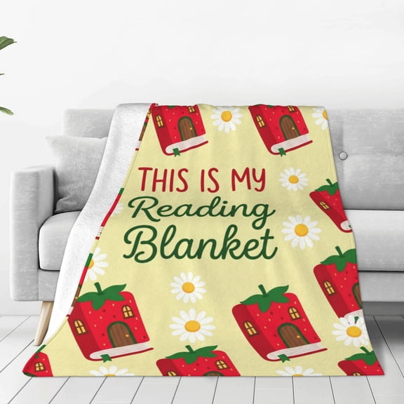 Book Throw Blanket, Dreamy Celestial Flower and Books Print, Aesthetic Bed Decor Blanket for Bedrooms 50x40