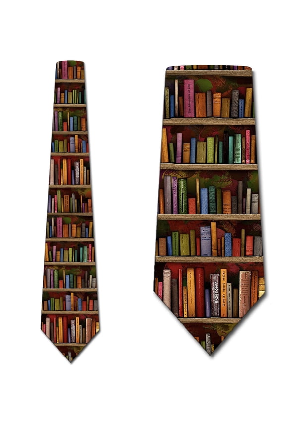 Book Ties Mens Literary Book Shelf Necktie by Three Rooker