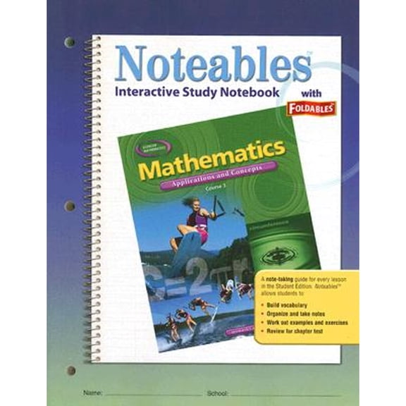 Mathematics: Applications and Concepts, Course 3: Interactive Study Notebook with Foldables (Paperback) by McGraw-Hill Education