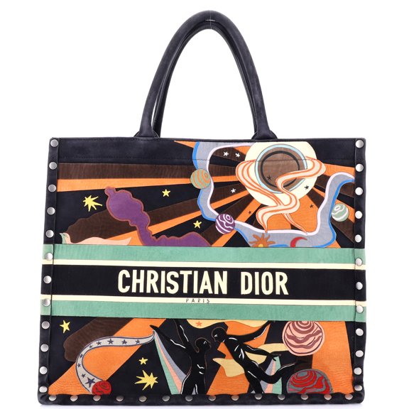 Pre-Owned Book Tote Multicolor Studded Suede Large By Rebag